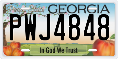 GA license plate PWJ4848