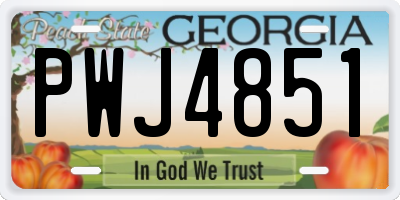 GA license plate PWJ4851