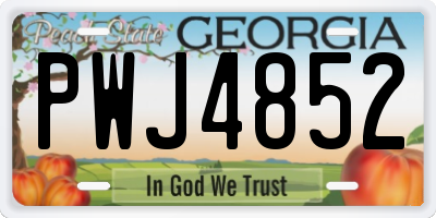 GA license plate PWJ4852
