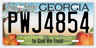 GA license plate PWJ4854