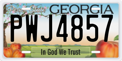 GA license plate PWJ4857