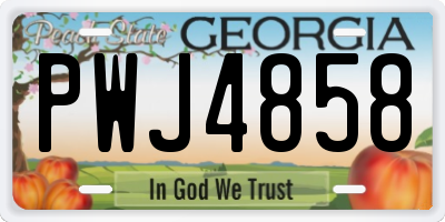 GA license plate PWJ4858