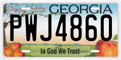 GA license plate PWJ4860
