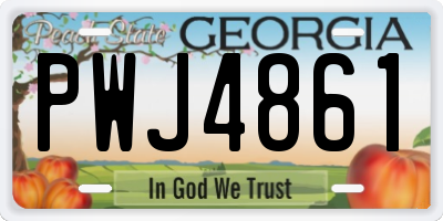 GA license plate PWJ4861
