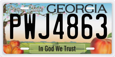 GA license plate PWJ4863