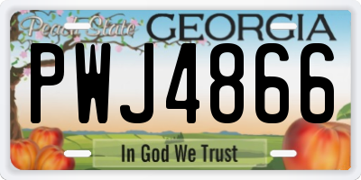 GA license plate PWJ4866
