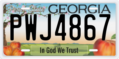 GA license plate PWJ4867
