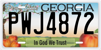 GA license plate PWJ4872