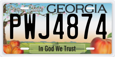 GA license plate PWJ4874