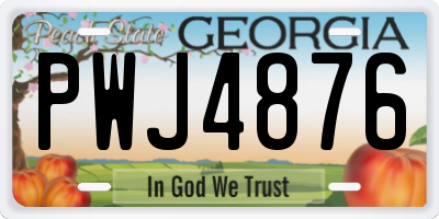 GA license plate PWJ4876