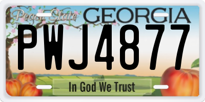 GA license plate PWJ4877