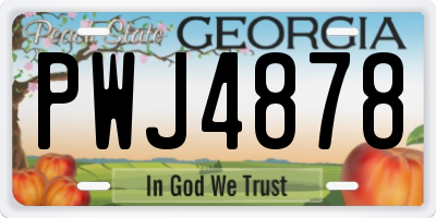 GA license plate PWJ4878