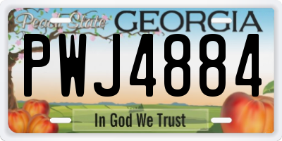 GA license plate PWJ4884