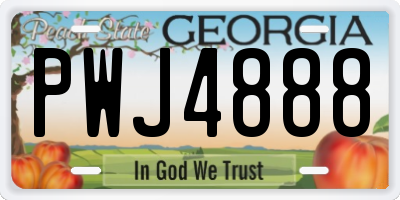 GA license plate PWJ4888