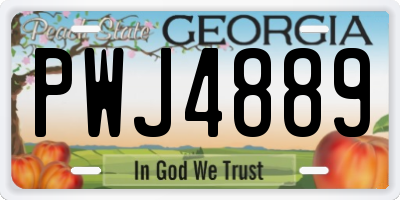 GA license plate PWJ4889