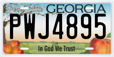 GA license plate PWJ4895
