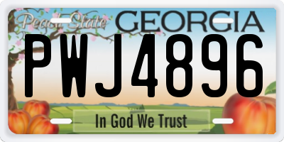 GA license plate PWJ4896