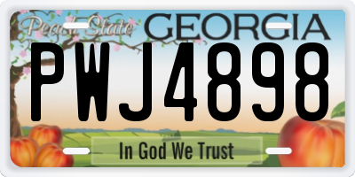 GA license plate PWJ4898