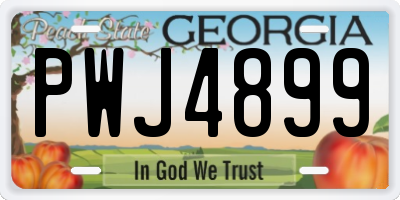 GA license plate PWJ4899