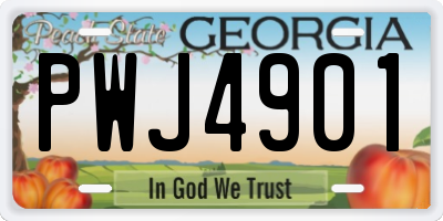 GA license plate PWJ4901