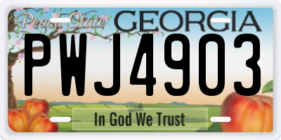 GA license plate PWJ4903