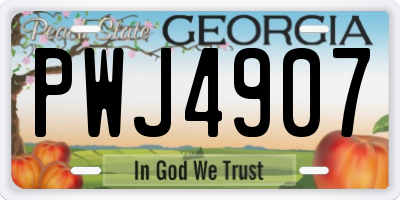 GA license plate PWJ4907