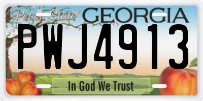 GA license plate PWJ4913