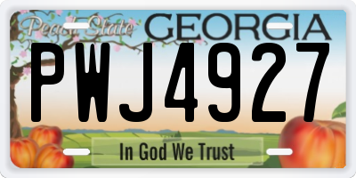 GA license plate PWJ4927