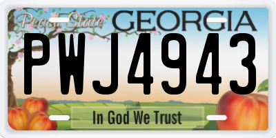 GA license plate PWJ4943