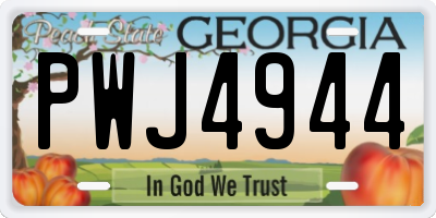 GA license plate PWJ4944