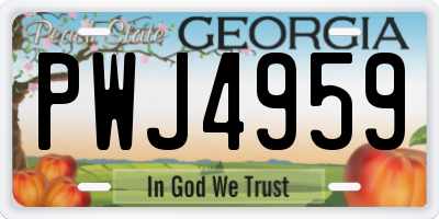 GA license plate PWJ4959