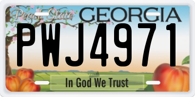 GA license plate PWJ4971