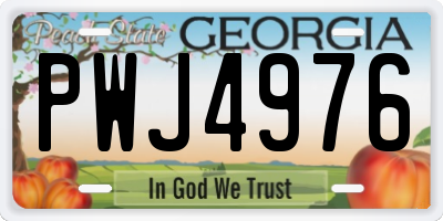 GA license plate PWJ4976