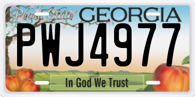 GA license plate PWJ4977