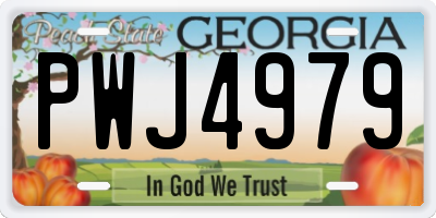 GA license plate PWJ4979