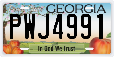 GA license plate PWJ4991