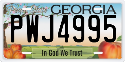 GA license plate PWJ4995