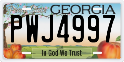 GA license plate PWJ4997