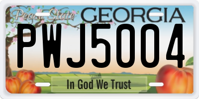 GA license plate PWJ5004