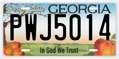 GA license plate PWJ5014