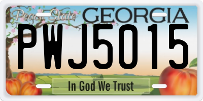 GA license plate PWJ5015