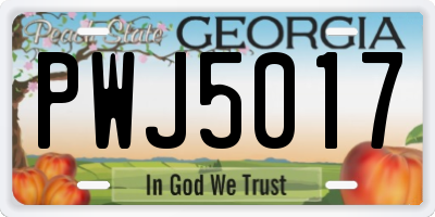 GA license plate PWJ5017