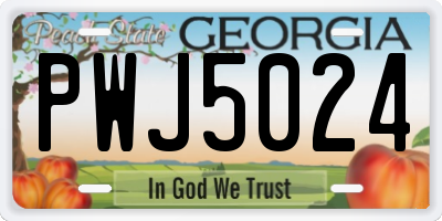 GA license plate PWJ5024