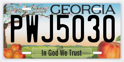 GA license plate PWJ5030
