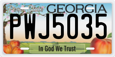 GA license plate PWJ5035