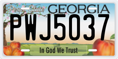 GA license plate PWJ5037