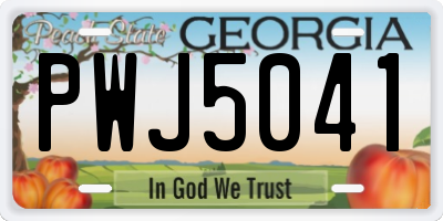 GA license plate PWJ5041