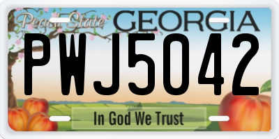 GA license plate PWJ5042