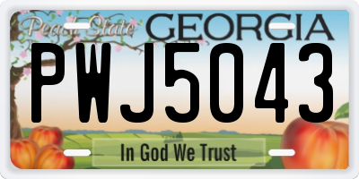 GA license plate PWJ5043