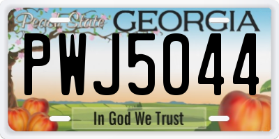 GA license plate PWJ5044